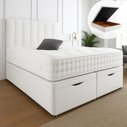 Henley Ottoman End Lift Storage Divan Bed - Optional Headboard