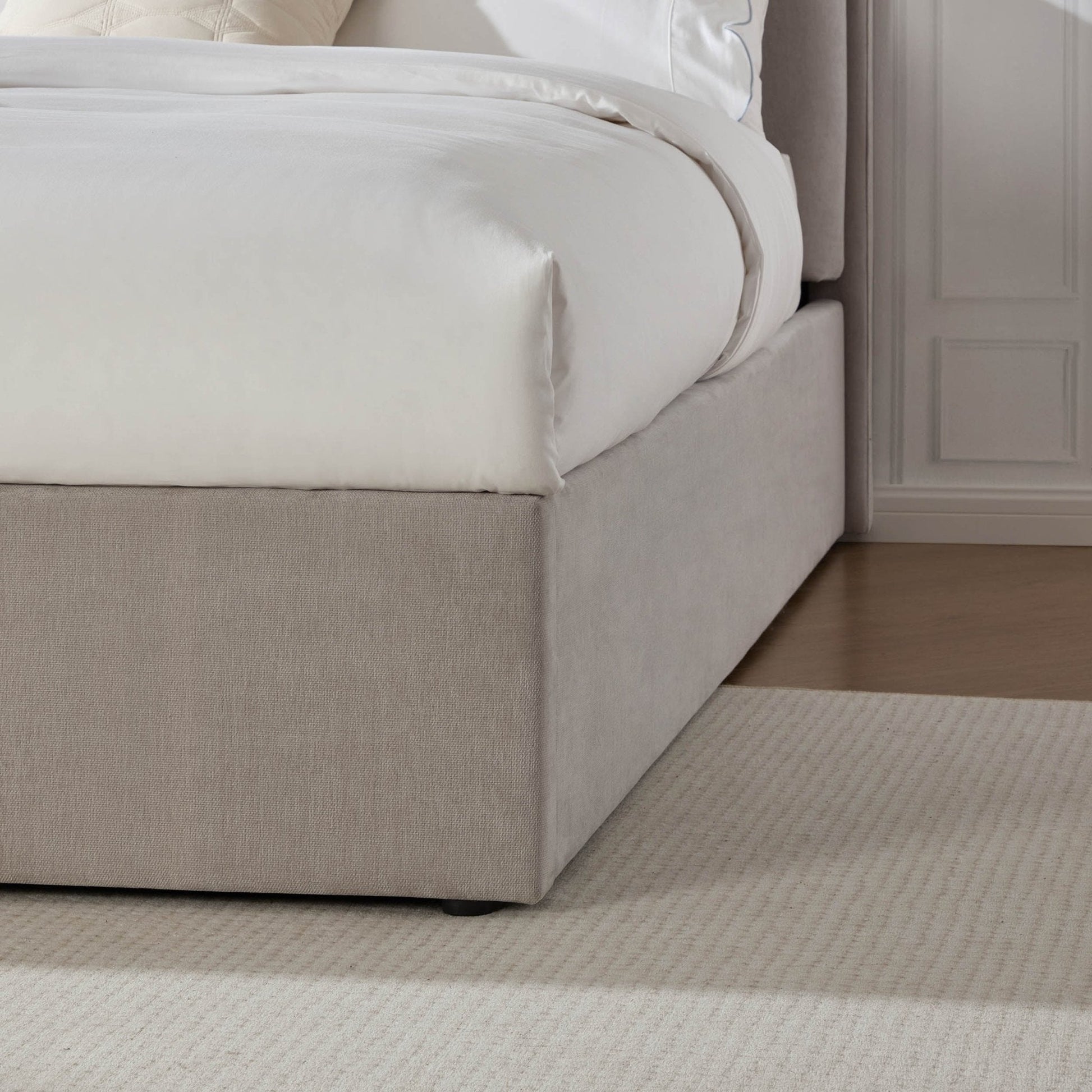 Wiltshire Chenille Ottoman Storage Bed - Light Grey