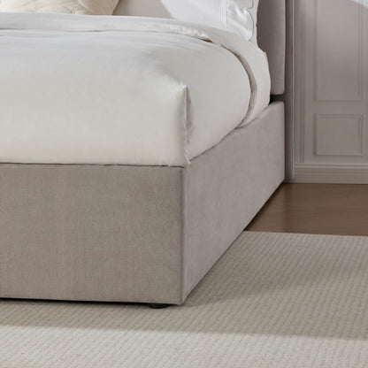 Wiltshire Chenille Ottoman Storage Bed - Light Grey