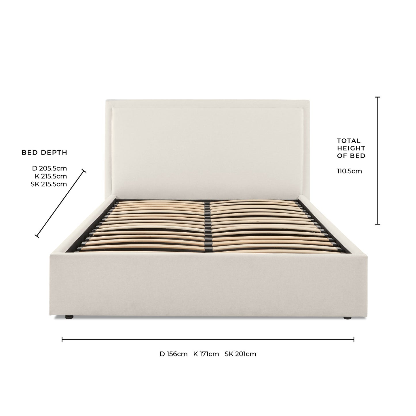Windsor Ottoman Storage Bed - Black/Natural