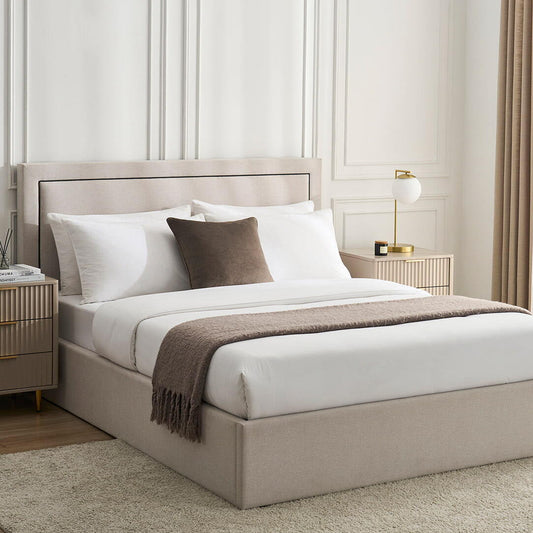 Windsor Ottoman Storage Bed - Natural/Black