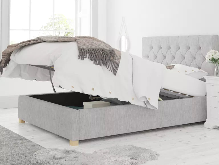 York Ottoman Pastel Cotton Storm Bed Frame Only