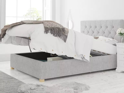 York Ottoman Pastel Cotton Storm Bed Frame Only