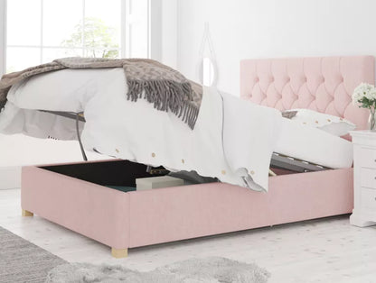 York Ottoman Pastel Cotton Tea Rose Bed Frame Only